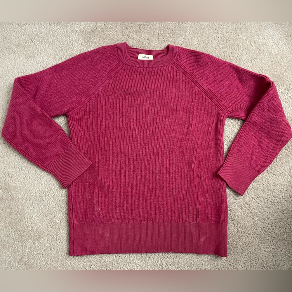 Aritzia Wilfred Free Merino Wool Sweater Magenta Pink size XS